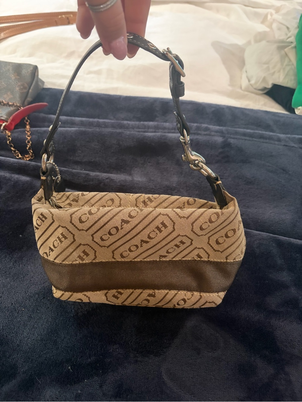 Coacheee and Dark Brown Logo Mini Shoulder Bag